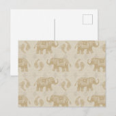 Olifant Khaki Caravan Patroon Briefkaart (Voorkant / Achterkant)