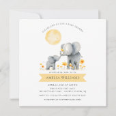 Olifant Kisses Baby shower Uitnodiging (Voorkant)