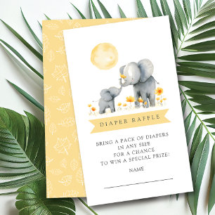 Olifant Kisses Luier Raffle Ticket Informatiekaartje