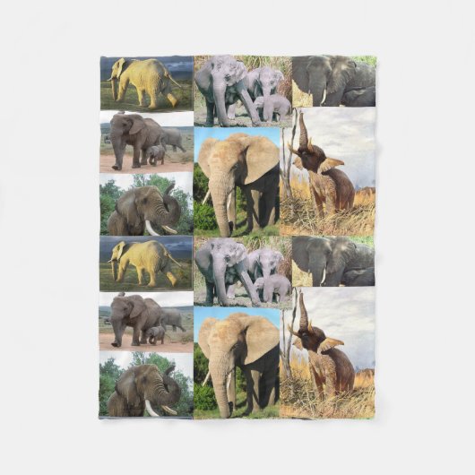 Olifant kleur foto fleece deken (Voorkant)