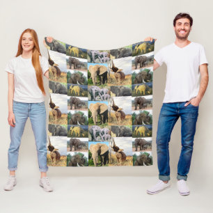 Olifant kleur foto fleece deken