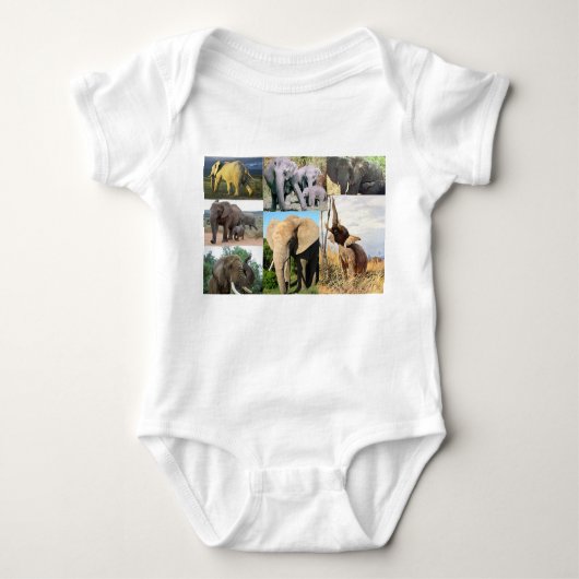 Olifant kleur foto romper (Voorkant)