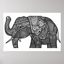 Olifant Kleurplaat Poster