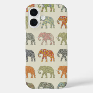 Olifant Kleurrijk Dier Patroon Modern iPhone 16 Hoesje