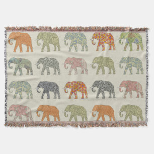 Olifant Kleurrijk Dier Patroon Modern Deken
