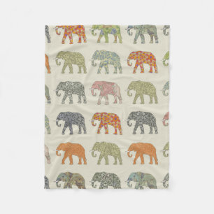 Olifant Kleurrijk Dier Patroon Modern Fleece Deken