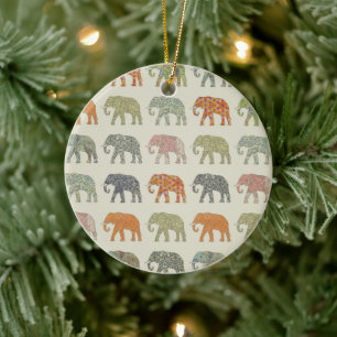 Olifant Kleurrijk Dier Patroon Modern Keramisch Ornament