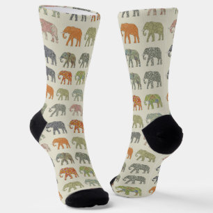 Olifant Kleurrijk Dier Patroon Modern Sokken