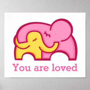 Olifant knuffels je wordt bemind kinderkamer poste poster