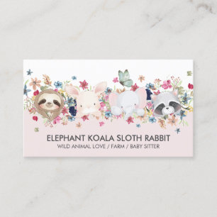 OLIFANT KOALA LUIAARD KONIJN BABY DIEREN VISITEKAARTJE