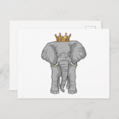 Olifant Kroon Koning Briefkaart (Voorkant / Achterkant)