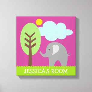 Olifant kunst canvas print voor kinderkamer