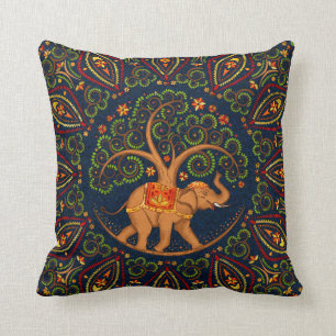 Olifant levensboom in Mandala Kussen
