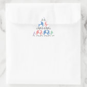 Olifant Liefde Zacht Pastel Patroon met harten Driehoek Sticker (Tas)