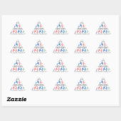 Olifant Liefde Zacht Pastel Patroon met harten Driehoek Sticker (Vel)