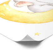 Olifant Maan Sterren Ballon Mooie Kinderkamer Poster (Hoek)