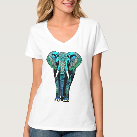 Olifant Mandala Silhouette T-shirt (Voorkant)