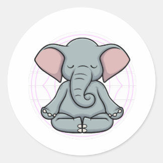 Olifant Meditatie Yoga Zen Ronde Sticker