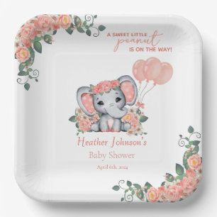 Olifant Meisje Baby Borrel Papieren Bordje