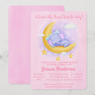 Olifant meisje lief klein pinda Baby shower Kaart