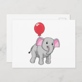 Olifant met ballon briefkaart (Voorkant / Achterkant)
