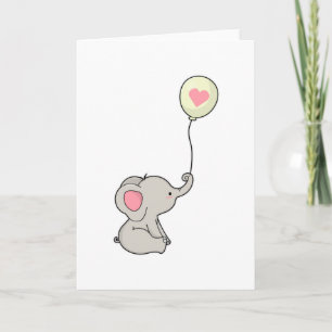 Olifant met hart in Ballon Kaart