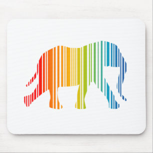 Olifant met kleurenstreepjescode muismat
