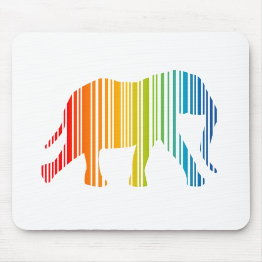 Olifant met kleurenstreepjescode muismat (Voorkant)
