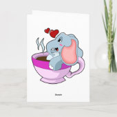 Olifant met koffiekop kaart (Achterkant)