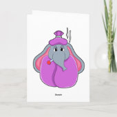 Olifant met koortsthermometer kaart (Achterkant)