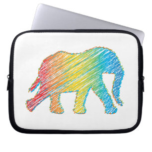 Olifant met lijnen laptop sleeve
