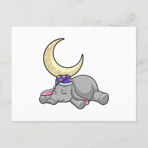Olifant met Maan Briefkaart
