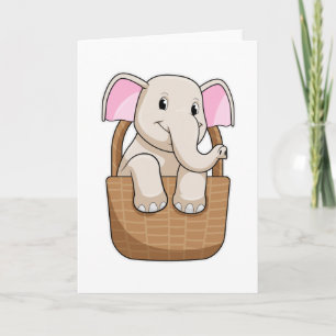 Olifant met mand kaart