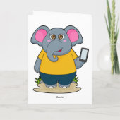 Olifant met mobiele telefoon kaart (Achterkant)
