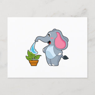 Olifant met Plant Briefkaart