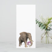 olifant met roze orchidee (Staand voorkant)