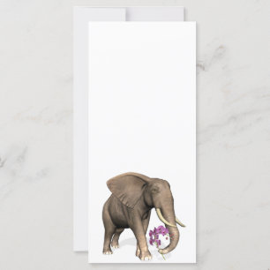 olifant met roze orchidee