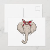 Olifant met sjaal briefkaart (Voorkant / Achterkant)
