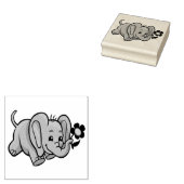 Olifant met ventilator rubberstempel (Gestempeld)