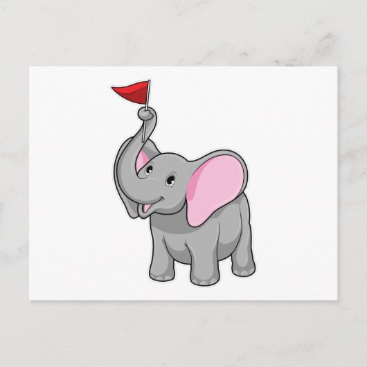 Olifant met Vlag Briefkaart (Voorkant)