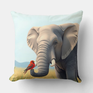 Olifant met vogel kussen