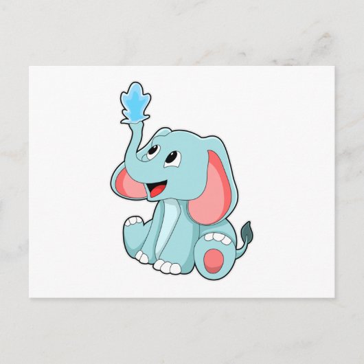 Olifant met Water Briefkaart (Voorkant)