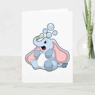 Olifant met waterbellen kaart