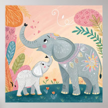 Olifant Moeder en Baby
