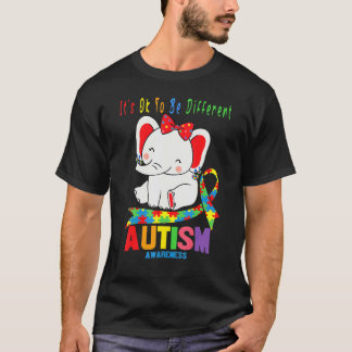 Olifant Moeder met Oorbellen Autism Bewustzijn Har T-shirt