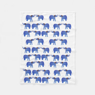 Olifant Mood Fleece Deken, Blauwe Olifant Deken