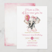 Olifant Nu Je 2e Verjaardag Ballon Strikdas Kaart (Voorkant / Achterkant)