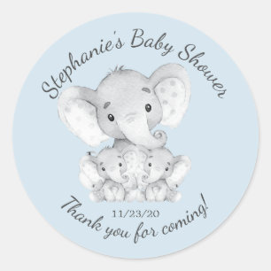 Olifant Oerwoud Dieren Twins Baby shower Favor Ronde Sticker