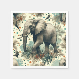  olifant Oerwoud schilderij Servet