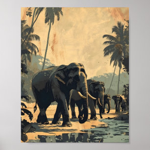 Olifant Oerwoud Sereniteit:  Poster